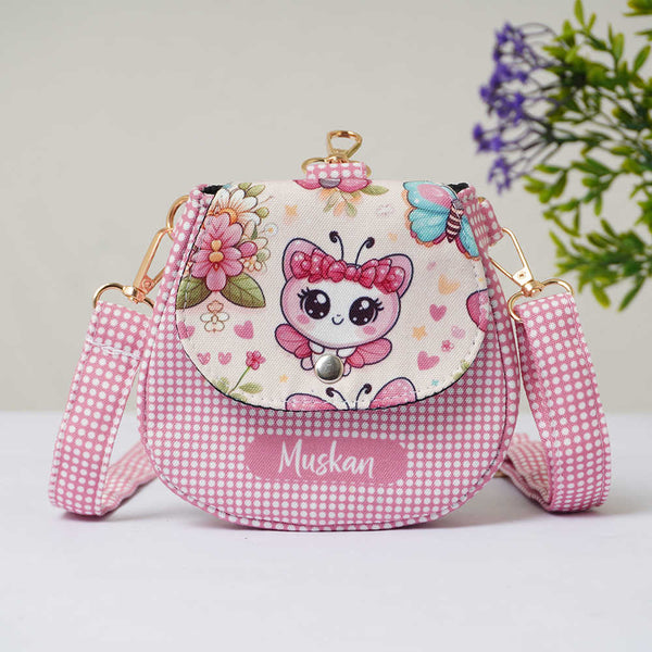 Personalised Butterfly Printed Sling Bags for Kids